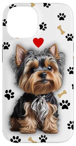 Cute Yorkie Puppy- Yorkshire Terrier -Paw print Yorkie Case for iPhone 14