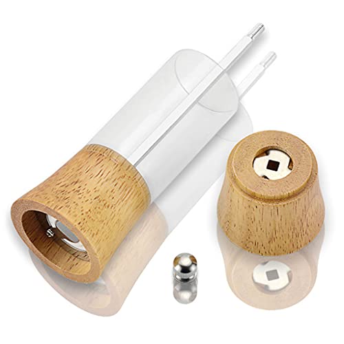 pepper grinder Molinillo de Pimienta Transparente Juego de Molinillo de Sal Marina y Pimienta Negra de Grosor Ajustable Tarro de Especias de 6 Pulgadas con Hoja de cerámica Cover