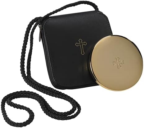 Pyx con acabado dorado con cuero Burse