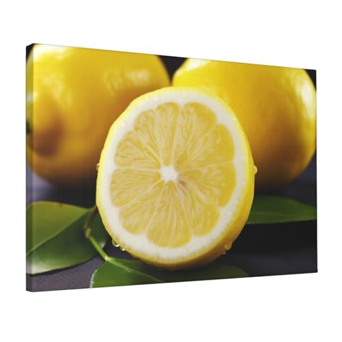 Impression sur toile jaune citron 30x45 cm pour décoration de salon
