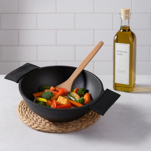 Image of EARTHFIT Cast Iron Kadai 8 Inches with Twin Handles | Durable Iron Kadhai for Cooking and Deep Frying | Pre-Seasoned Kadai Cast Iron for Healthy Cooking