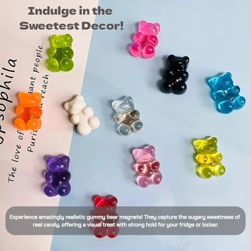 20 Imánes Decorativos de Oso de Resina Para Refrigerador miniatura 3