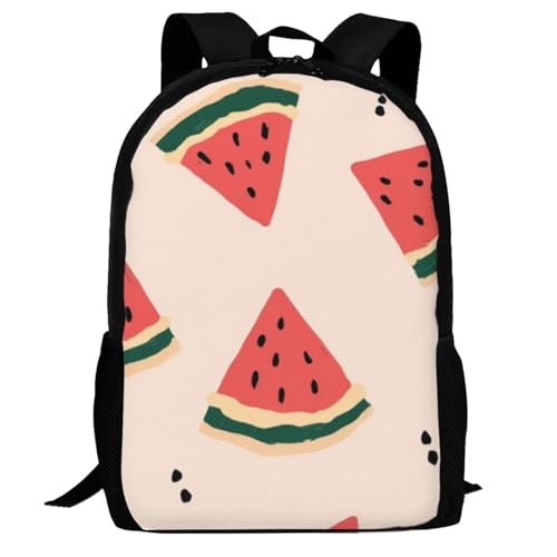 17 Inch Backpack for Juicy Watermelon Lightweight Adjustable Animal Backpacks with Mesh Side Pockets for Travel Outdoor Sports