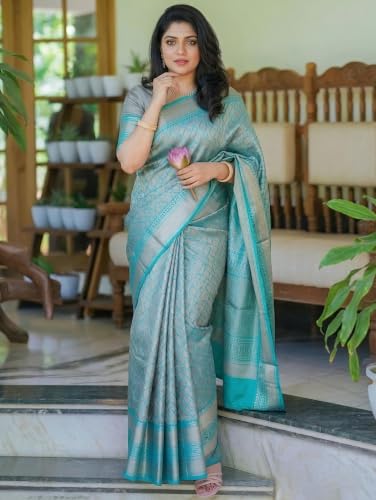 Image of Yashika Women's Banarsi Art Silk Saree with Blouse Piece for Traditional Ethnic Wear Sari