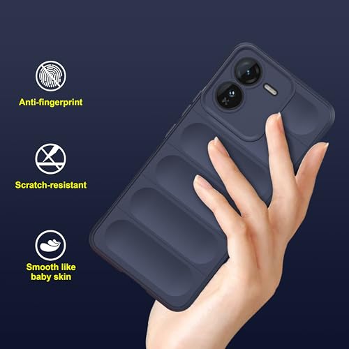 Image of amazon basics Back Case Cover for iQOO Z9x 5G | Compatible for iQOO Z9x 5G Back Cover | Liquid Silicon Magic Case with Camera Protection | Sapphire