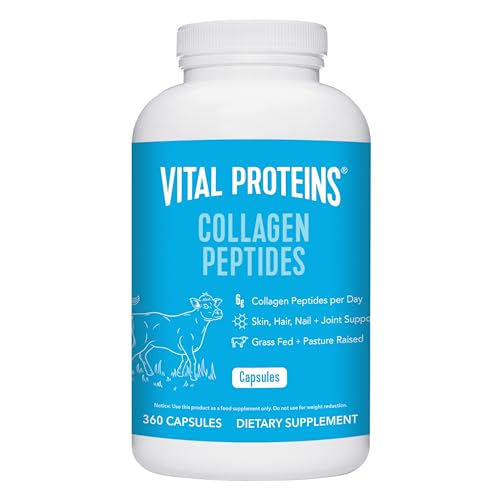 Vital Proteins Collagen Pills Supplement (Type I, III), 360 Collagen Capsules, 3300mg Serving Help Support Healthy Hair, Collagen Supplement