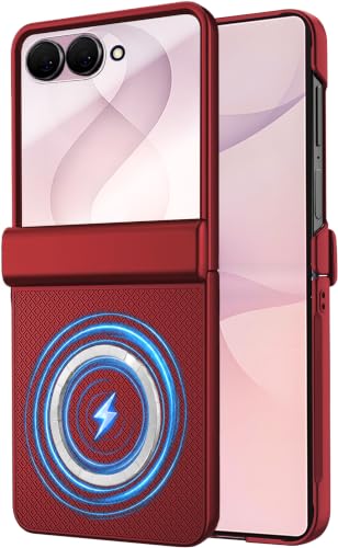 Image of STORMTAL Magnetic for Samsung Galaxy Z Flip 8 case, Hinge Protection, Built-in Screen Protector, Shockproof, Compatible with Magsafe, Rugged Phone Case for Z Flip 8 Red