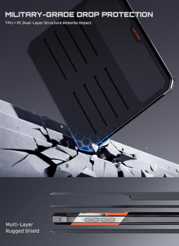 Image of SUPCASE for iPad Pro 13 Inch Case (M5 /M4) 2025 /2024 with Pencil Holder, [Adjustable Stand] [Detachable Back Cover] [Auto Wake /Sleep] Rugged Magnetic Protective Case with 6 Viewing Angles, Black