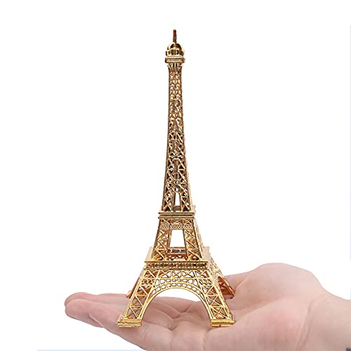 Mini figura Torre Eiffel de metal dorado para decoración miniatura 3