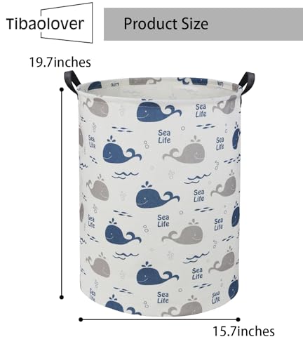Image of Kids Laundry Basket Baby Hamper Whale Toy Storage Bin for Boys Room Decor for Bedroom Bathroom(Whale)