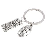 Pendentif porte-clés clavier/souris : idéal pour accrocher à votre sac, sac à dos, clés, décorer l'intérieur de votre voiture ou tout autre objet de décoration. pendentif porte-clés unique