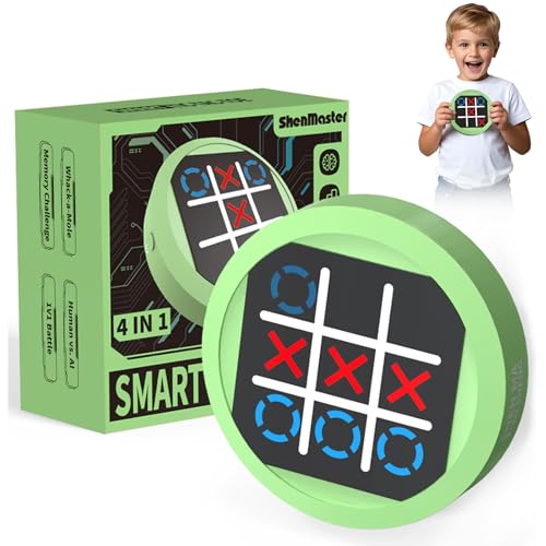 RoserRose Tres En Raya Electronico, Juego De Mesa Tic-TAC-Toe 4 En 1, Regalos Cumpleaños Niños Colegio, Juego De Puzzle Digital ElectróNico, Juego Familiar PortáTil (Verde) RoserRose Tres En Raya Electronico, Juego De Mesa Tic-TAC-Toe 4 En 1, Regalos Cumpleaños Niños Colegio, Juego De Puzzle Digital ElectróNico, Juego Familiar PortáTil (Verde)