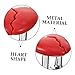 DOITOOL 2pcs Heart Shaped Toilet Button Assistant Tool and Toilet Tank Button Helper for Home Bathroom Easy Install Decorative Flush Handle Replacement Red