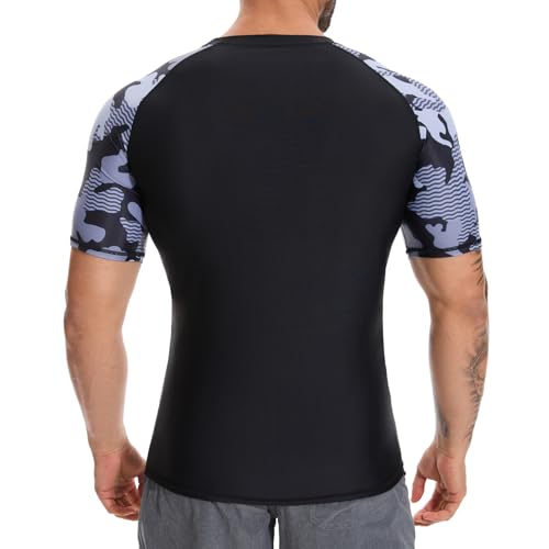 MISS MOLY Men's Short Sleeve UPF 50+ Rash Guard Skins Compression Shirt UV Sun Protection Rashguard for Fishing Running2
