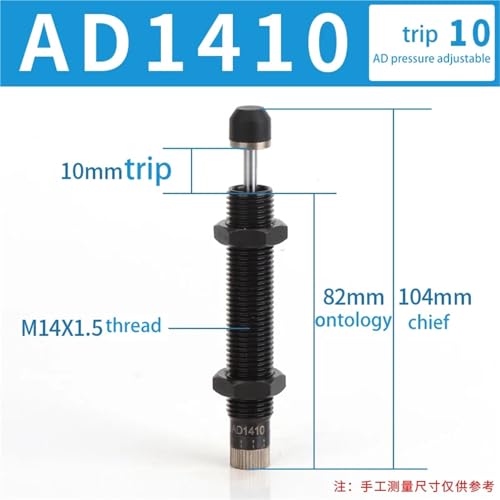 Amortisseur pneumatique réglable AD1410 avec tampon hydraulique intégré