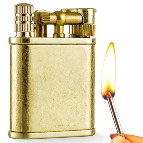 Comoda impugnatura: l'accendino retrò convince con una superficie finemente lavorata. Questo design garantisce una tenuta ottimale ad ogni accensione. Sia che si utilizzi l'accendino vintage a benzina all'aperto, in campeggio o a casa, la zigrinatura strutturata consente una maneggevolezza sicura e confortevole anche con un uso frequente
