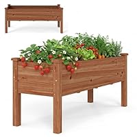 HOMASIS Fioriera Rialzata Da Esterno In Legno Di Abete, Orto Rialzato