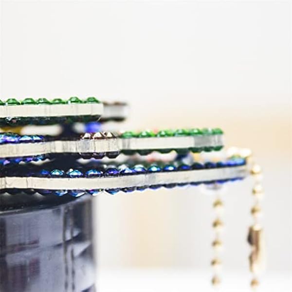maozzi 5pcs Fai da Te Keychain Diamond Diamped Teychain Ricamo a Diamante Completo for Decorazioni for la casa