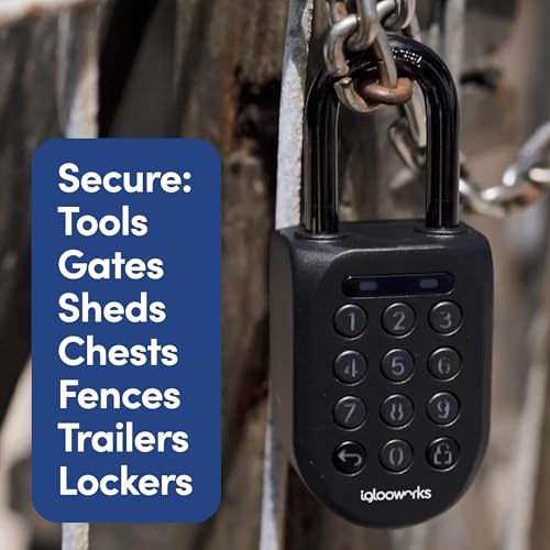 Image of igloohome New Rugged Outdoor Smart Padlock 2E (SP2E) - Manage Access Remotely with Mobile App (iOS /Android) & Dashboard - No WiFi Needed, CEN-3, IK-09 Certified, IP68 Waterproof & 2-yr Warranty