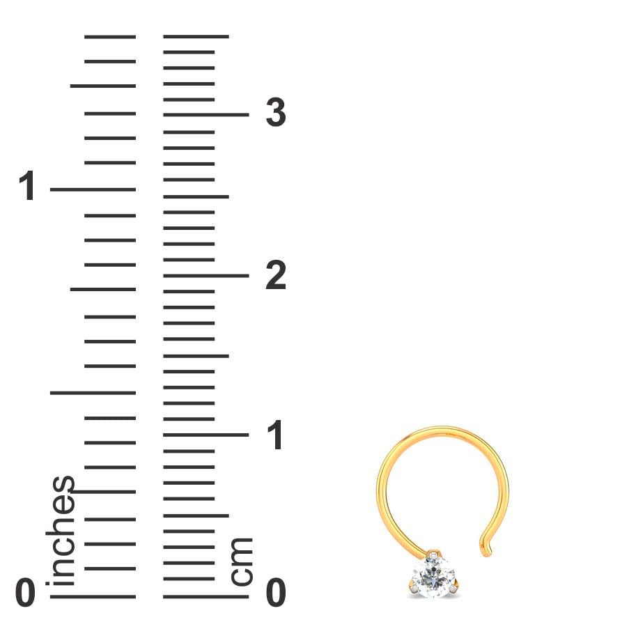 CANDERE - A KALYAN JEWELLERS COMPANY Yellow Gold 18K (750) BIS Hallmark Single Stone SI IJ Diamond Nosepin for Women - Image 5