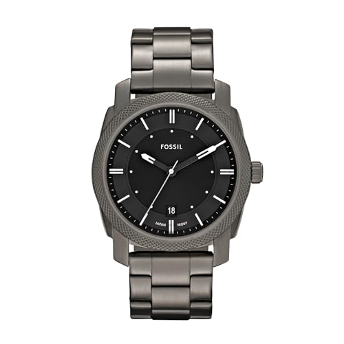 Fossil Men's Machine Quartz Stainless Steel Watch, Three-Hand Watch, Color: Smoke Model FS4774
