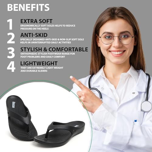 Image of DOCTOR HEALTH SUPER SOFT Women Ultra Soft Cushion Footbed Slipper | Comfortable Light Weight Waterproof Slippers |Adult Flip Flops Mild Acupressure | All Day Wear
