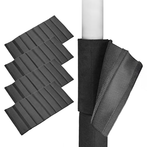 Hudson Comfort Basement Pole Wrap - Garage Pole Padding with Anti Slip Fabric - Strong Hook and Loop for A Tight Wrap - Round Column Wrap 10mm Foam - 12x24 Inches (4 Pack) - 4 Feet of Protection