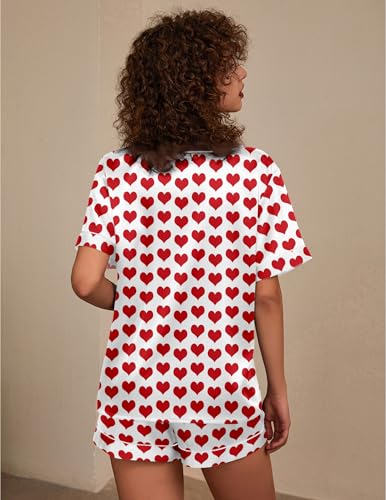 Image of Ekouaer Silk Pajama for Women Short Sleeve Satin Pj Set Two Piece Soft Sleepwear Loungewear S-XXL