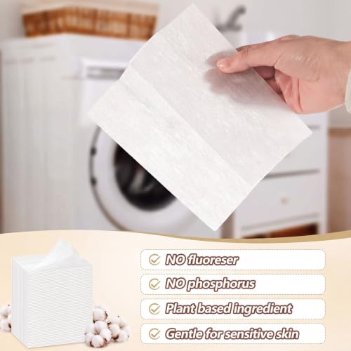 Image of 600 Count Dryer Sheets Bulk Fabric Softener Fresh Cotton Scent Dryer Sheets Naturally Softens and Removes Static Cling, Ideal for Large Households, Sensitive Skin