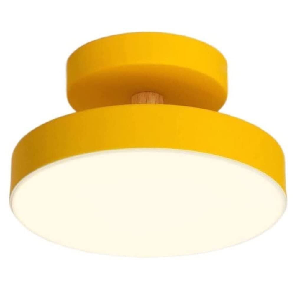 Plafonnier LED à gradation tricolore jaune nordique en fer robuste