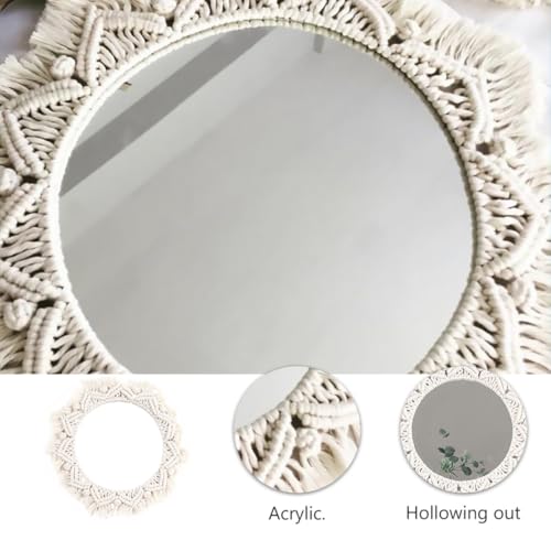 Miroir mural en acrylique beige pour chambre et bureau - 4