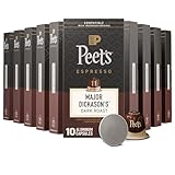 Peet's Coffee, Dark Roast Espresso Capsules, Compatible with Nespresso Original Machines, 100% Arabica Coffee - Major Dickason's Blend, Intensity 11, 100 Count (10 Boxes of 10 Espresso Capsules)