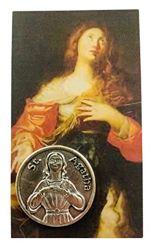 Westmon Works St Agatha Breast Cancer Prayer Token Healing Saint