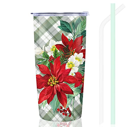 NymphFable 20oz Navidad Flor Taza Termo Cafe para Llevar Taza Termica Acero Inoxidable Taza Personalizada