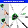 desin Windshield Cleaning Tool, Car Window Cleaner Windshield Cleaner with 4 Reusable and Washable Microfiber Pads and Extendable Handle Auto Inside Glass Wiper Kit (Green) #2