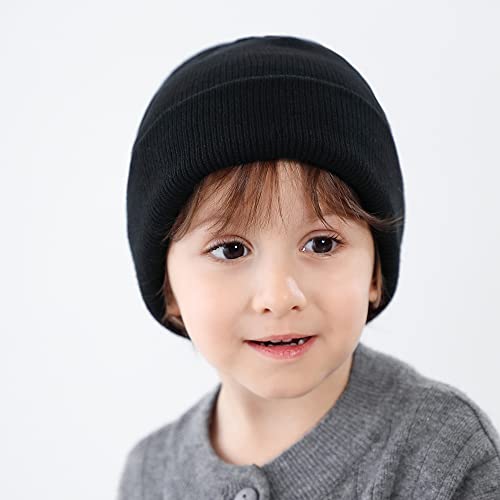 DOOVID Toddler Beanie Kids Warm Knit Beanie Hat Baby Boys Girls Knit Caps Classic Autumn Winter Hats3