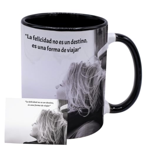 DEREGALOOS Taza Personalizada con Foto o Texto. Taza de Cerámica con Interior y Asa de Color a Elegir. Regalo Personalizable con Imagen para Amigos Familiares Parejas. Detalle Original (Negro) DEREGALOOS Taza Personalizada con Foto o Texto. Taza de Cerámica con Interior y Asa de Color a Elegir. Regalo Personalizable con Imagen para Amigos Familiares Parejas. Detalle Original (Negro)