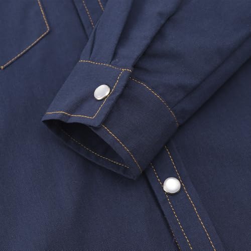 Image of Spring&Gege Boys' Long Sleeve Western Cowboys Pearl Snap Button Down Shirts (5-14 Years)