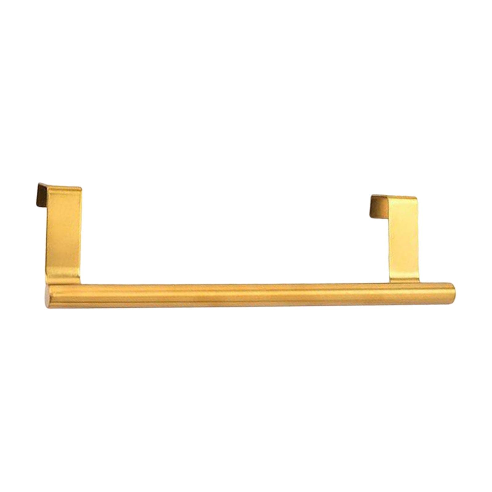 Fenteer Decorative Metal Kitchen Over Cabinet Towel Bar, Hang on Inside or Outside of Doors, Storage and Display Rack for Hand, Dish, and Tea Towels - Gold, 23.5cm