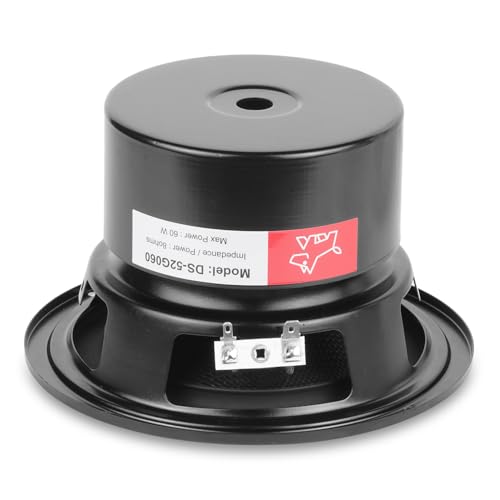 Image of 5.25 Inch Midbass Woofer - 8 Ohms 60 Watts Double Magnet Glass Fiber Cone Speakers for High-End Bookshelf, Center Channels & DIY Projects (2 Pcs)