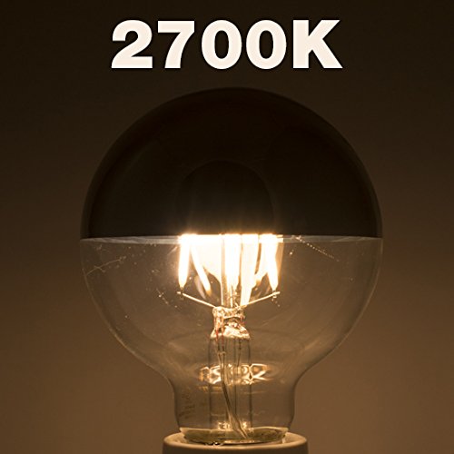 GoodBulb 4 Watt LED Half Chrome Bulb G25 Globe Shape, E26 Medium Base, 120 Volt, 2700K Décor Lighting 1 Pack