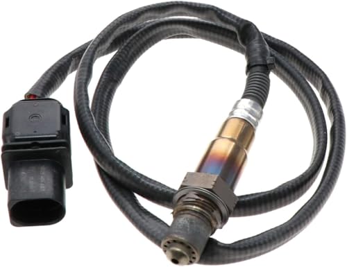 Professional Lambda O2 Oxygen Sensor, Automotive Engine Emissions Control, Black Braided Cable with Universal Connector