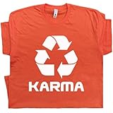 XL - Karma Shirt Karma Recycle T Shirt for Women Ladies Men Funny Yoga Buddhism Tshirt Saying Cute Recycle Graphic Tee Buddha Orange