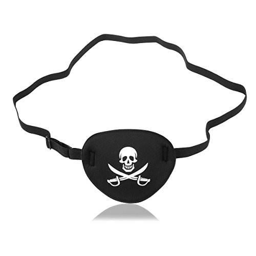 Nuolux Pirate Eye Patch Skull Crossbone Eye Patch Eye Mask Pirate Accessories For Halloween (Black) #TOP2