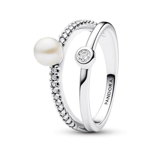 Bague ouverte en argent sterling et perle de culture d'eau douce élégante