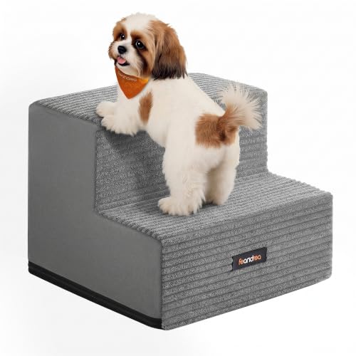 Feandrea Hundetreppe, 2 Stufen, aus Schaumstoff, 30 x 38 x 28 cm