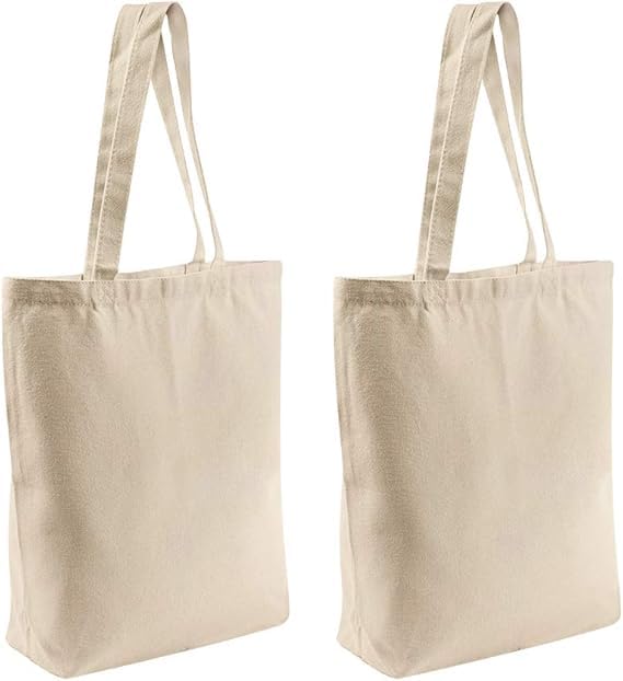 MUETKNYE Canvas Tote Bag 2 Pcs Reusable for Women