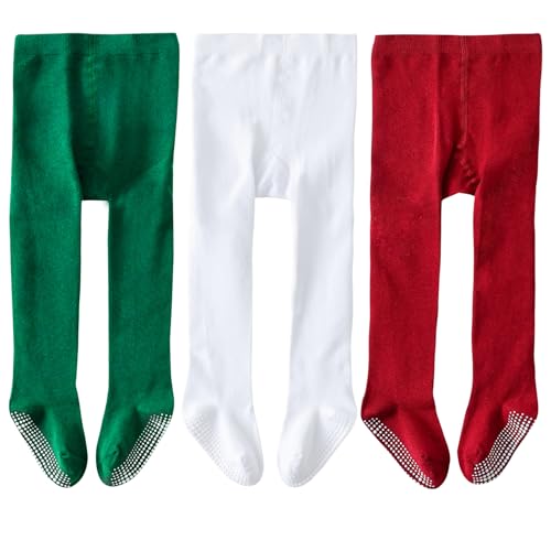 Image of EPEIUS Baby Tights Baby Girls Non-Slip Plain/Ribbed Leggings Seamless Cotton Stockings Pantyhose Newborn Infant Toddler