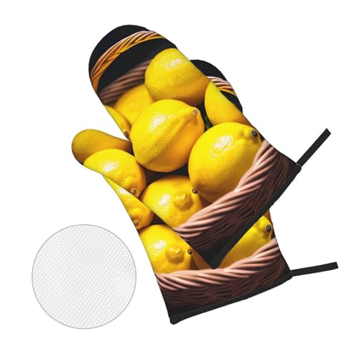 Maniques anti brûlure imperméables lot de 4 motif citrons