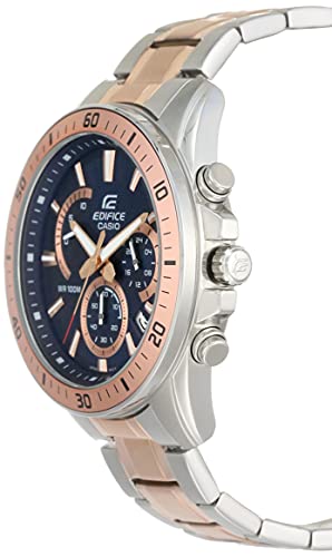 Casio EDifice EFR-552SG-2AVUDF Blue Analog Dial Dual Tone Stainless Steel Band Men's Watch Chronograph 100M Water Resistant EX277 - Image 2